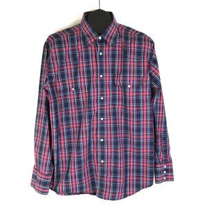 Wrangler Long Sleeve Pearl Snap Western Shirt Men's XL Plaid Cotton Woven
